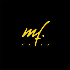 MixFix company logo featuring a handwritten "mf" monogram in yellow with the MixFix wordmark on a black background. MixFix is your trusted handyman in West London, providing professional property maintenance, repairs, and home improvement services for homes and businesses.